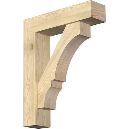 Ekena Millwork Balboa Block Rough Sawn Bracket w/ Offset Brace, Douglas Fir, 8"W x 32"D x 40"H BKT0806X32X40BOA05RDF